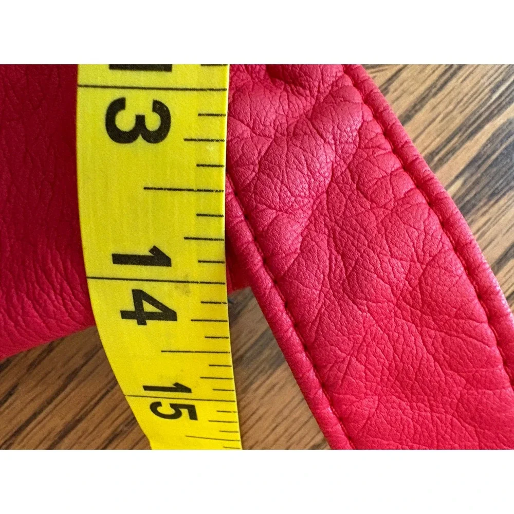 Free People Red Vegan Leather Mini Skirt Zip Front D-Ring Size 6